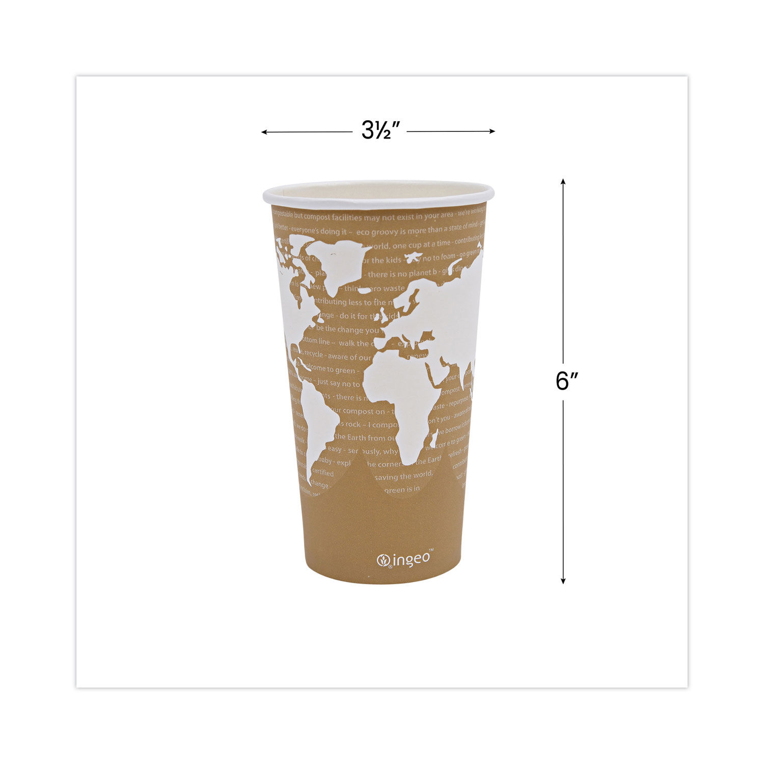 World Art Renewable and Compostable Hot Cups by Eco-Productsandreg; ECOEPBHC20WA