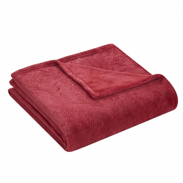 Kate Aurora Ultra Soft amp Plush Ogee Damask Fleece Throw Blanket Covers 50 In W X 60 In L