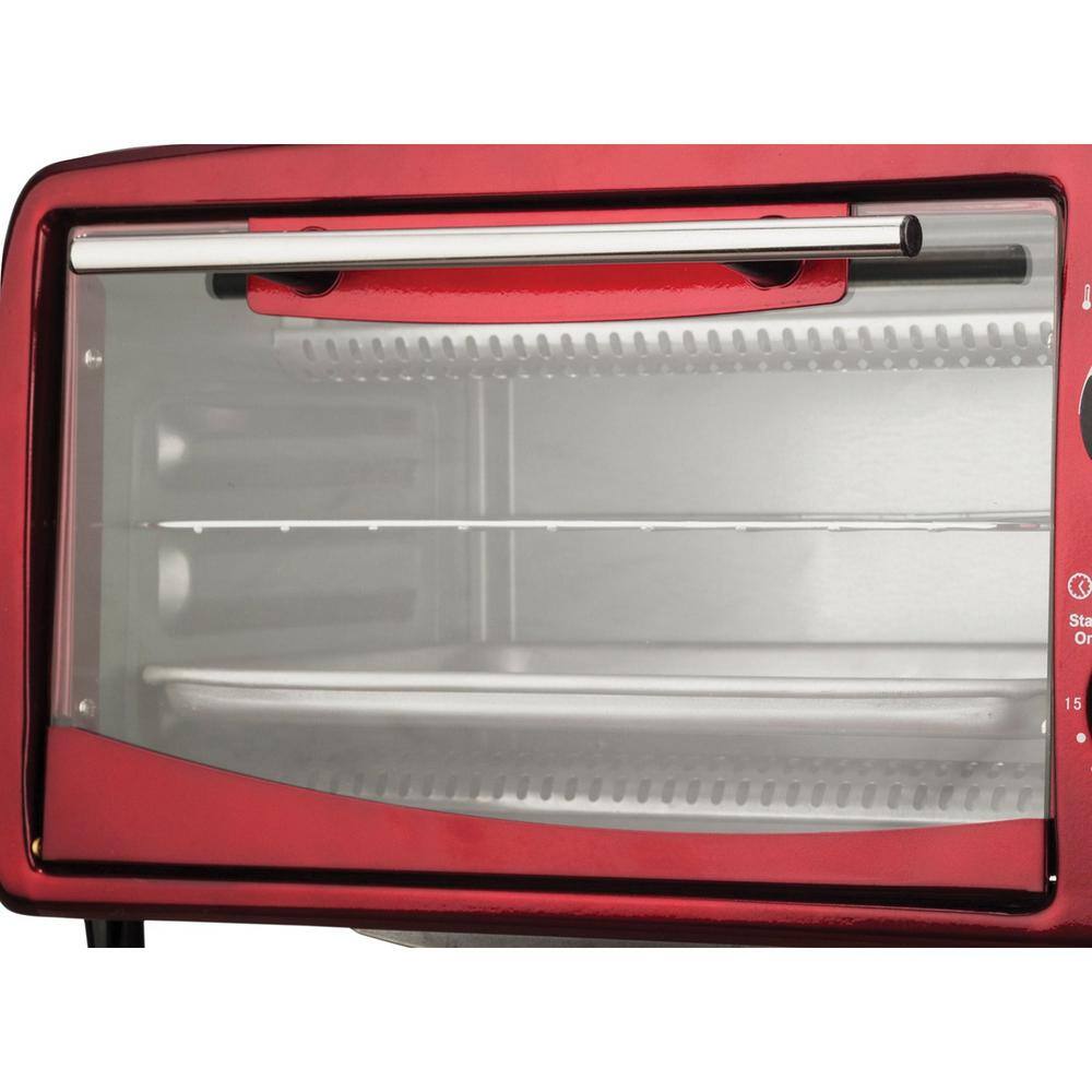 Brentwood Appliances 700-Watt Red 4-Slice Toaster Oven and Broiler with 1000-Watt Stainless Steel Electric Omelet Maker 843631123539