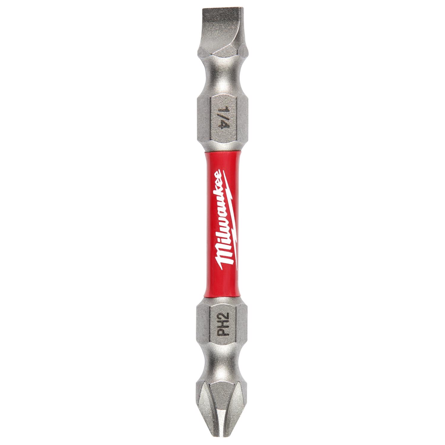 MW Shockwave Phillips/Slotted PH2/SL#10 X 2-3/8 in. L Impact Double-Ended Power Bit Steel 1 p