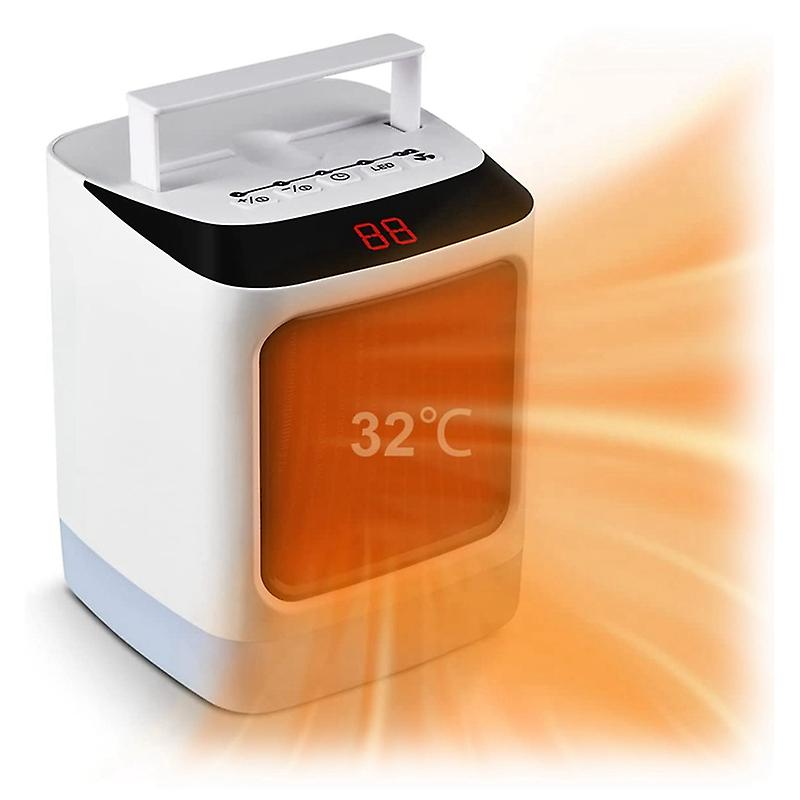 Fan Heater Portable Electric Heater With 2 Heat Settings And Night Light Space Heater For Bedroom Living Room