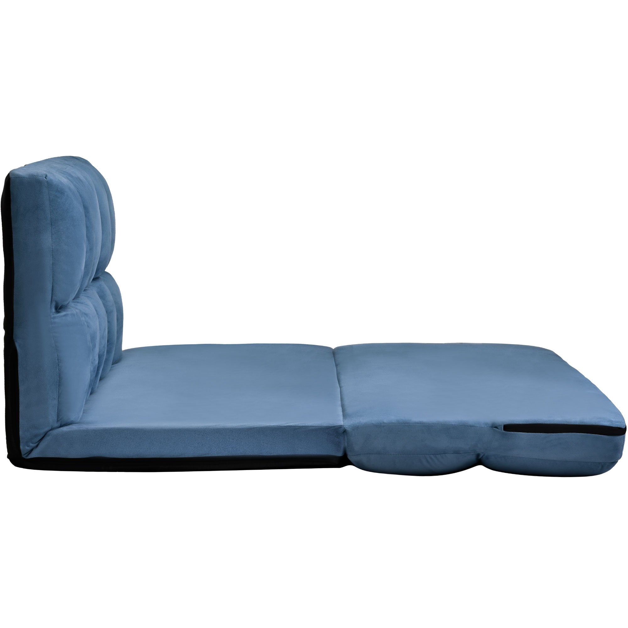 Double Chaise Lounge Sofa Floor Couch and Sofa with 2 Pillows for Living Room, Blue