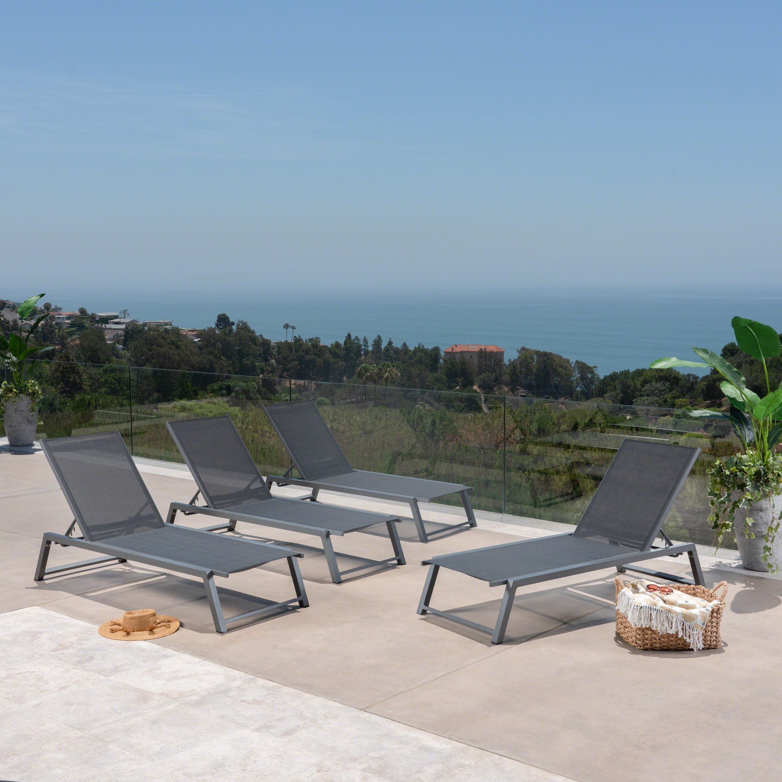 Mesa Outdoor Chaise Lounge with Finished Aluminum Frame