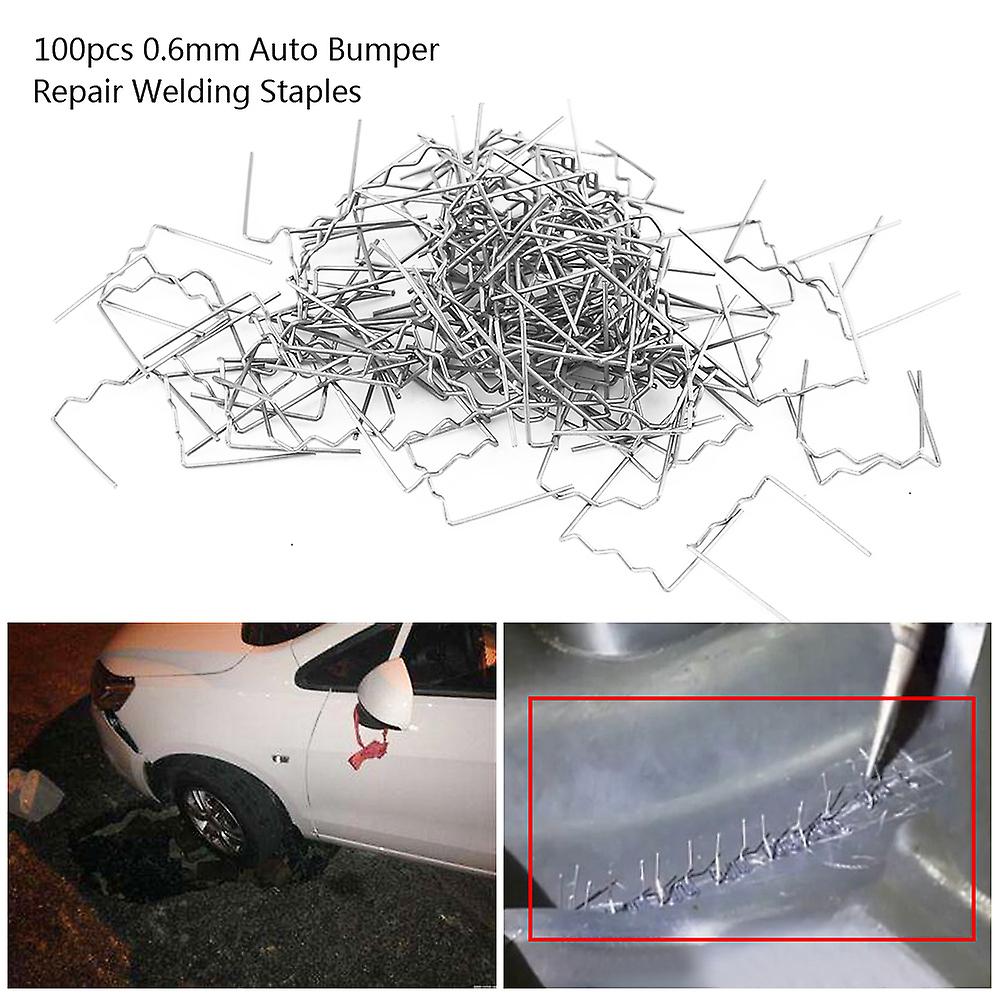 100pcs 0.6mm Auto Bumper Repair Pre Cut Welding Staples Repair Tool Kit 