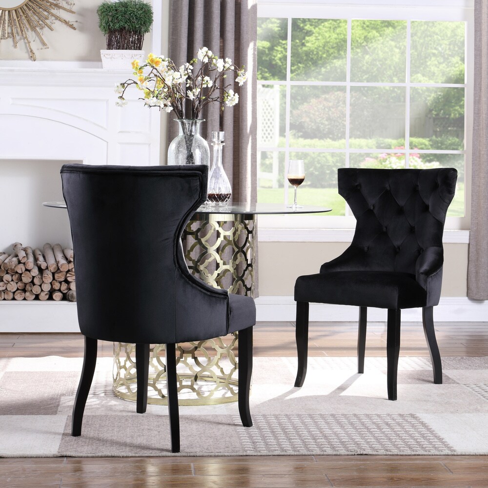 Chic Home Pixie Wingback Velvet Dining Chair  Set of 2