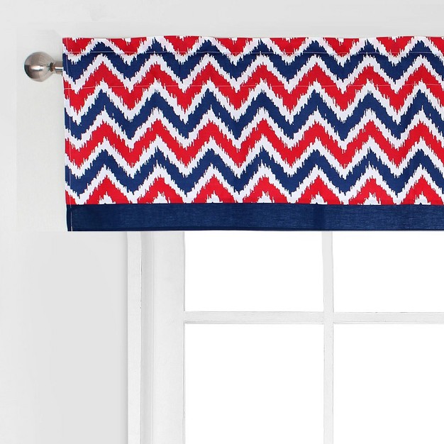 Bacati Mixnmatch Blue red Chevron Zigzag Window Valance