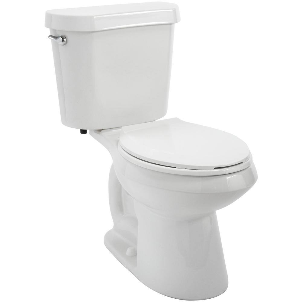 Glacier Bay 2-Piece 1.28 GPF High Efficiency Single Flush Elongated Toilet in White