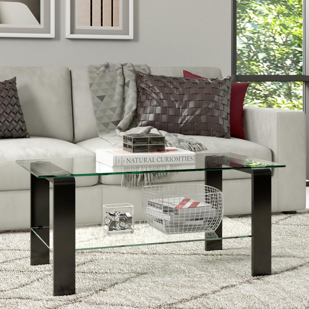 Asta 40  x27 x27Wide Rectangular Coffee Table in Blackened Bronze   Contemporary   Coffee Tables   by BisonOffice  Houzz