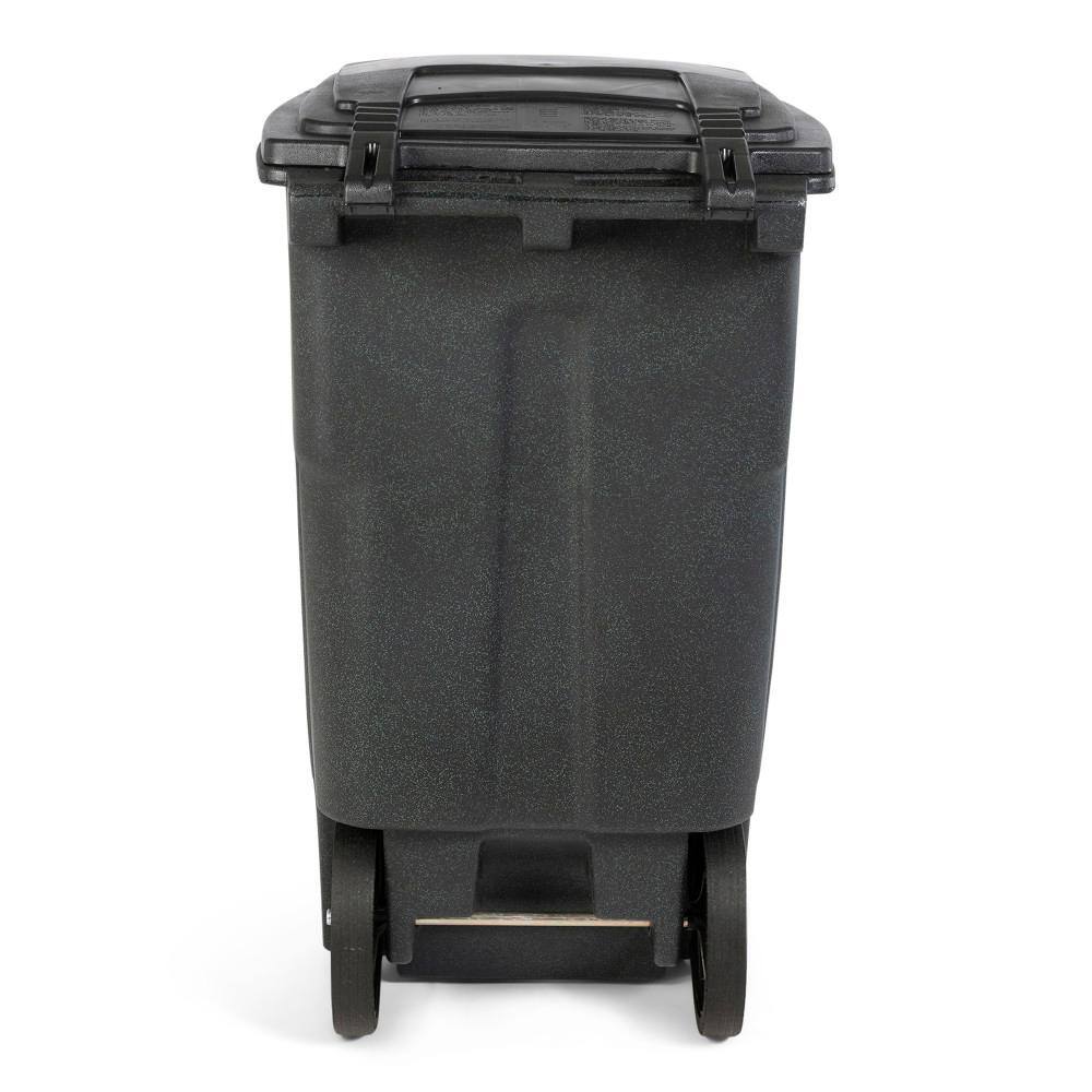 Toter 64 Gal. Greenstone Trash Can with Quiet Wheels and Attached Lid ANA64-54480