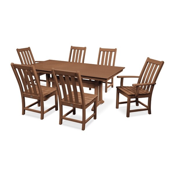 POLYWOOD Vineyard 7piece Farmhouse Outdoor Dining Set