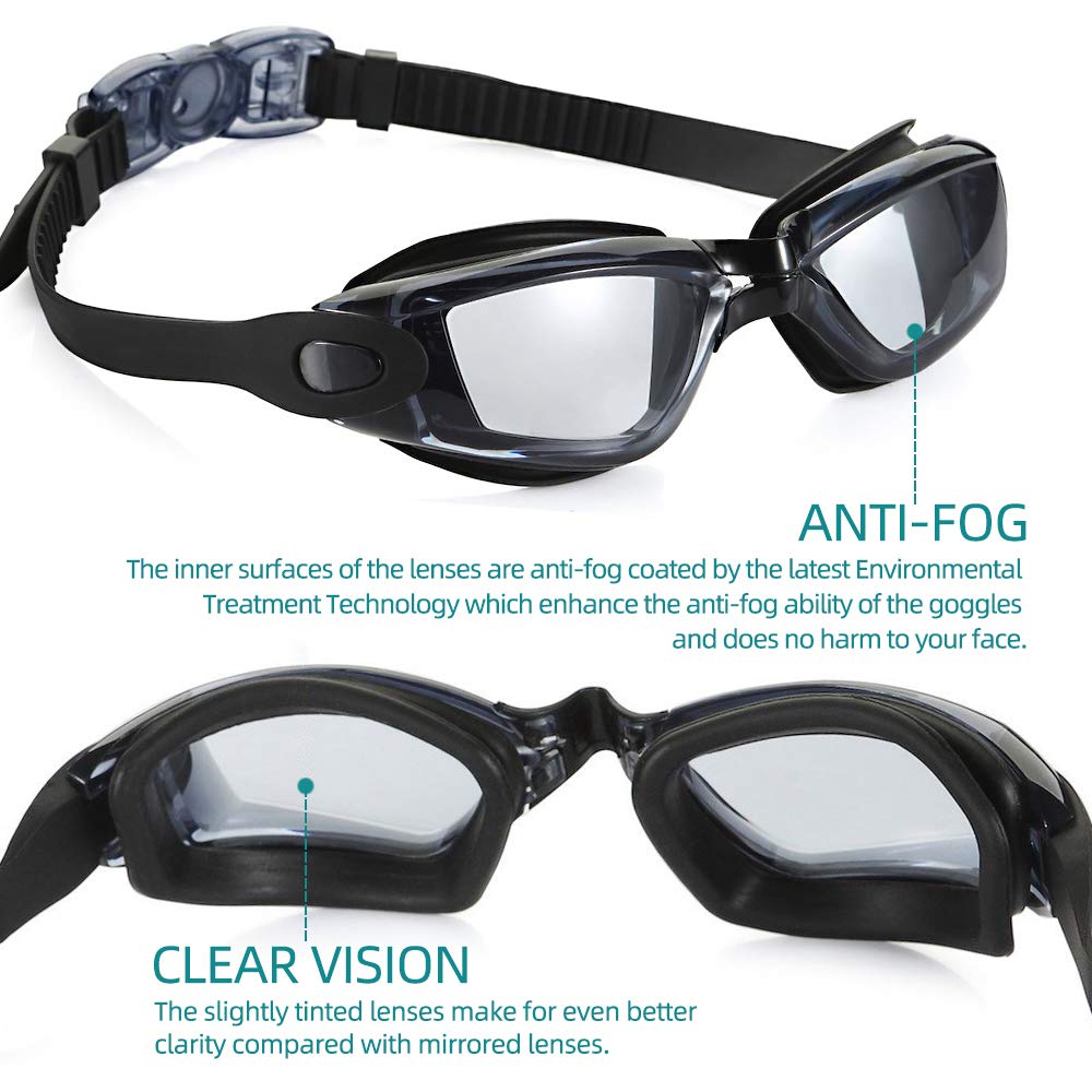 eapsneg Swim Goggles for Adults Men Women Youth, Anti-Fog UV Protection, No Leaking Swimming Glasses for Pool, Open Water