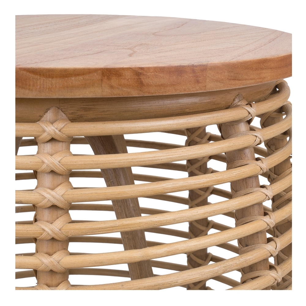 Iris Round Rattan End Table