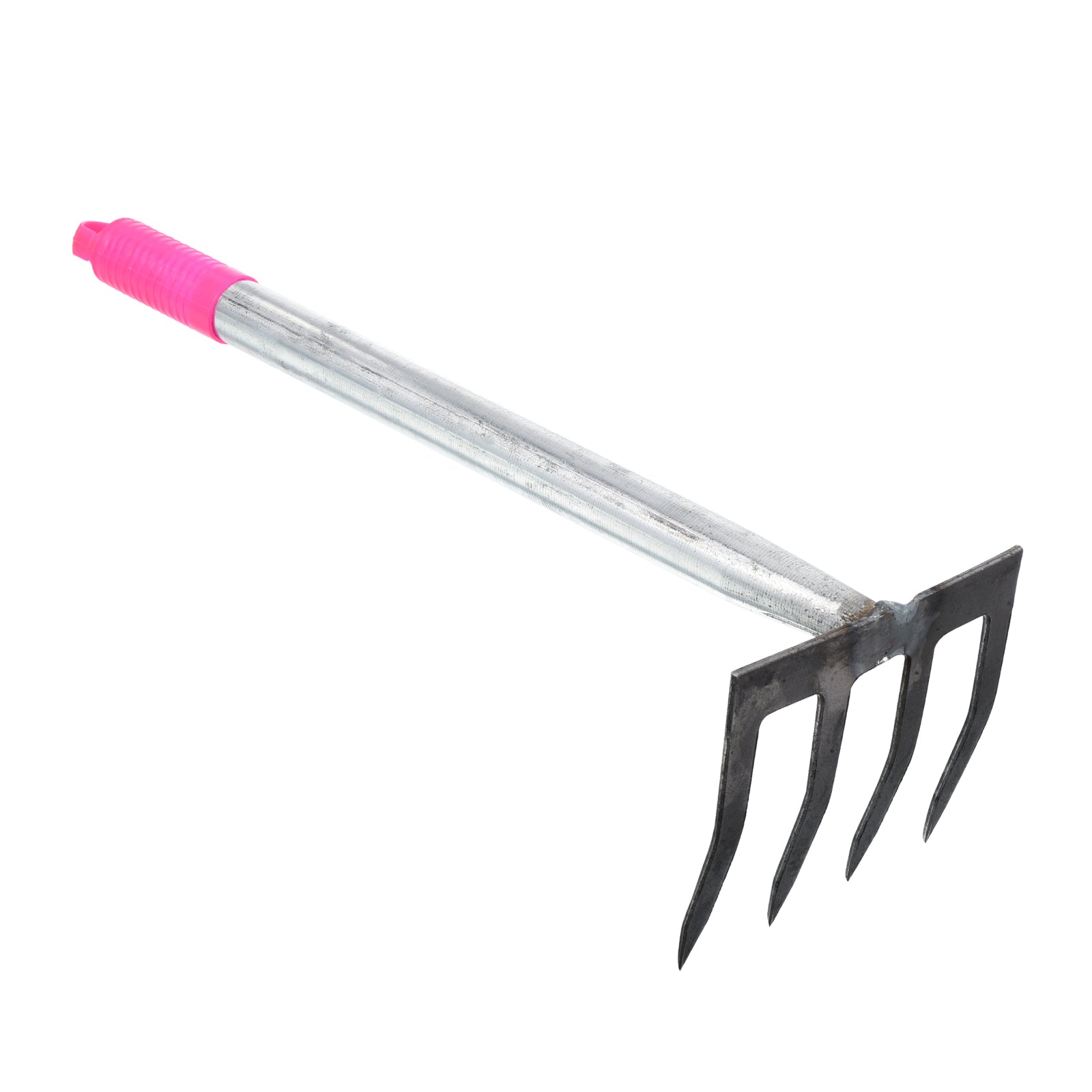 Uxcell 15.7" 4 Tines Hand Gardening Rake High Carbon Steel Hardened Loosening Soil Cultivator