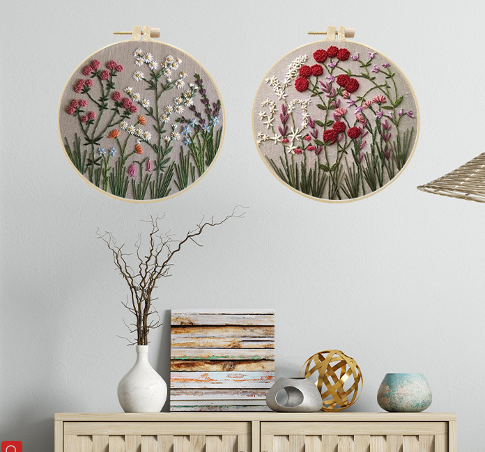 47% OFF - Perfect Gift - Embroidery  Hoop Flower Kit for Beginner