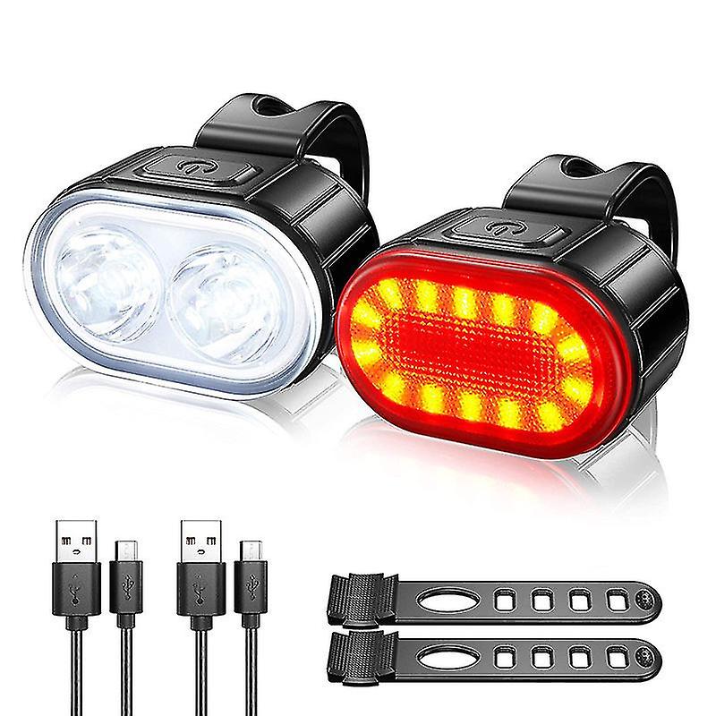 Bike Lights Front And Back， Super Bright Bicycle Lights Usb Rechargeable， Waterproof Bike Light Set For Night Riding/camping/backpack，longer Battery L