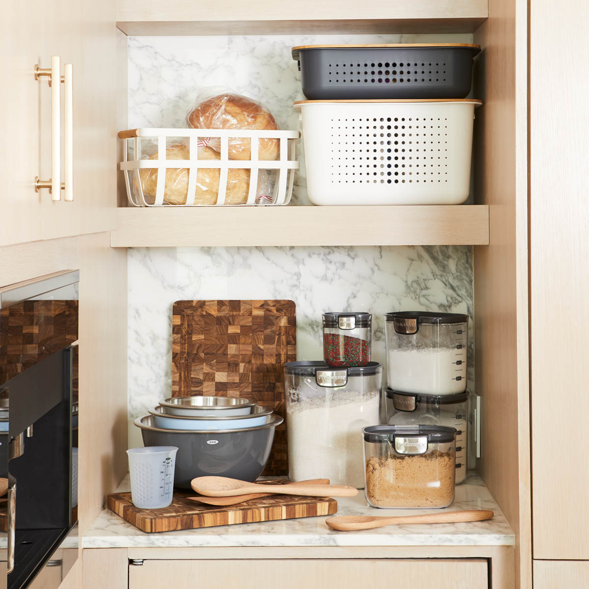 Yamazaki Tosca Baskets with Wooden Handles