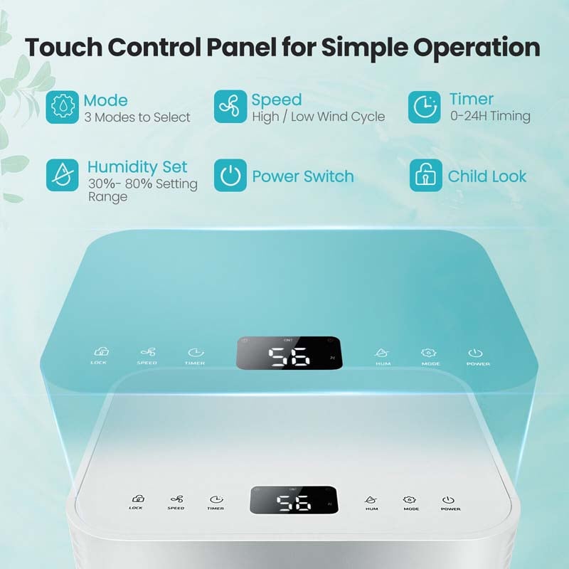 1750 Sq. Ft 32 Pints Portable Dehumidifier for Basements & Home with Auto Defrost & 24H Timer