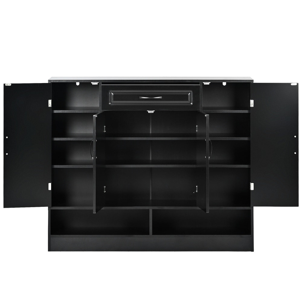 Sleek and Modern Shoe Cabinet with Adjustable Shelves  Minimalist Shoe Storage Organizer