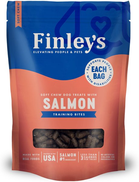 Finley's Barkery Salmon Recipe Soft Chew Training Bites Dog Treats， 16-oz bag