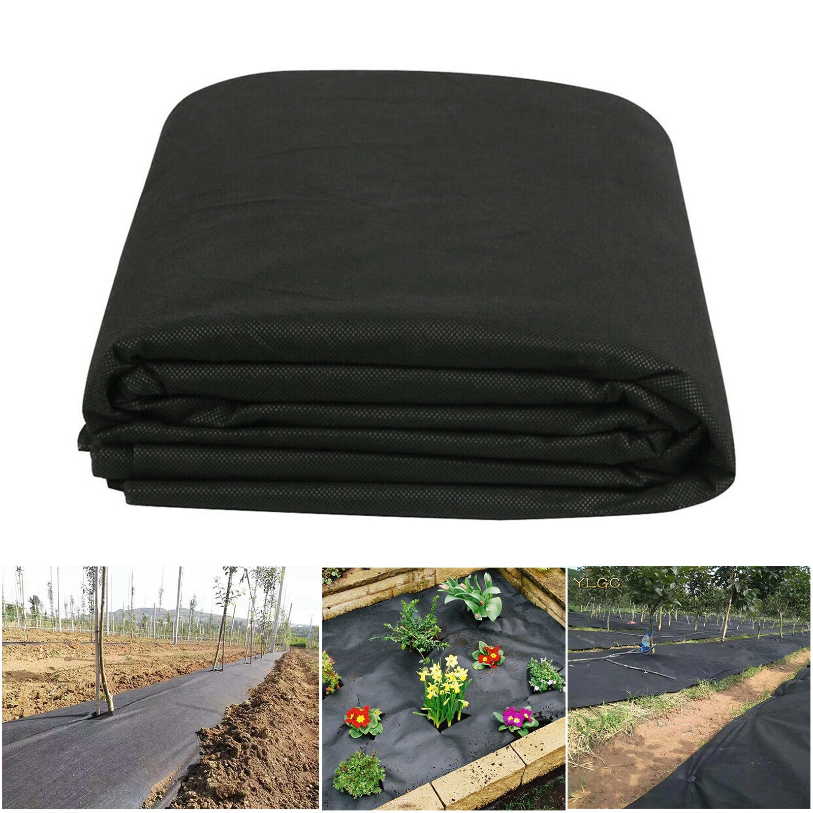 Weed Control Fabric Ground Cover Degradable Film Non Woven Weeding Cloth Black Landscape Mat Heavy Duty Garden Supplies