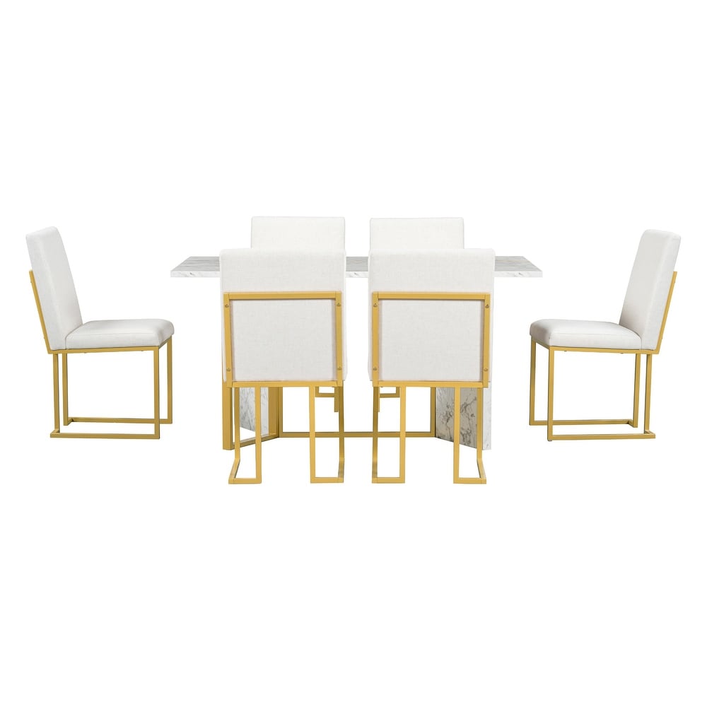 7 Piece Modern Dining Table Set