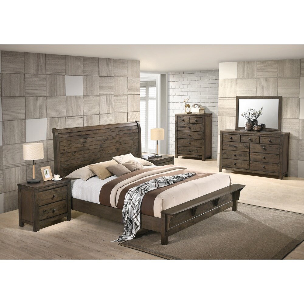 Carbon Loft Guinevere Classic Grey Brown Sleigh Bed