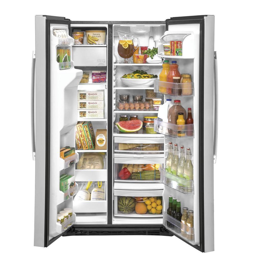 GE 21.8 cu. ft. Side by Side Refrigerator in Fingerprint Resistant Stainless Steel Counter Depth GZS22IYNFS