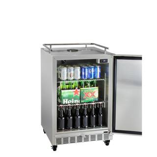 Kegco Digital Commercial Outdoor Full Size Beer Keg Dispenser with X-CLUSIVE Triple Tap Commercial Direct Draw Kit HK38SSC-3