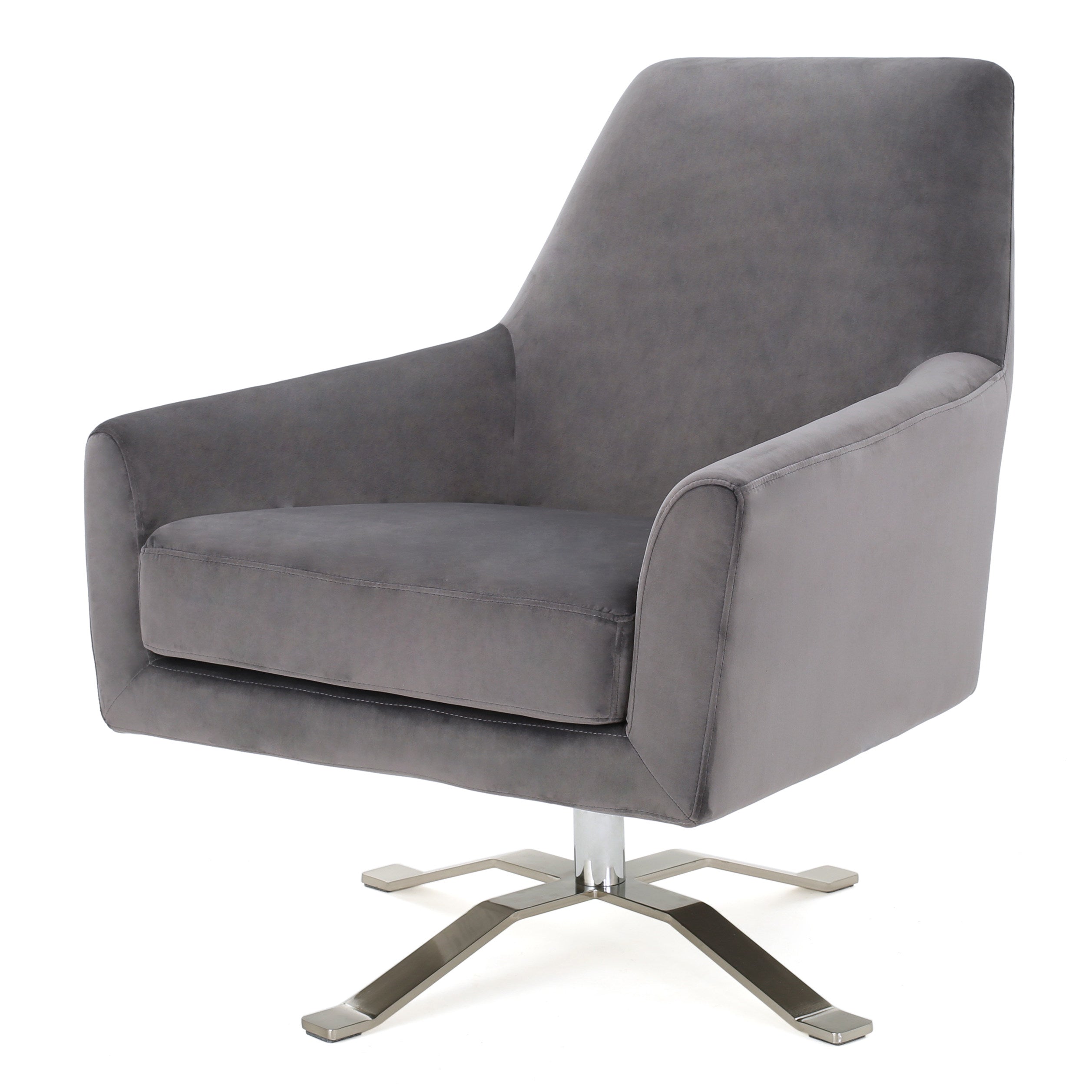 Aegis Modern Velvet Swivel Armchair