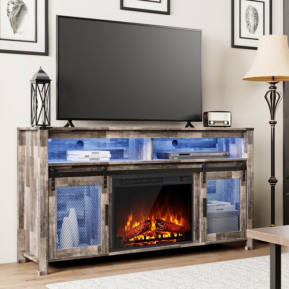 Farmhouse LED Entertainment Center w/23\