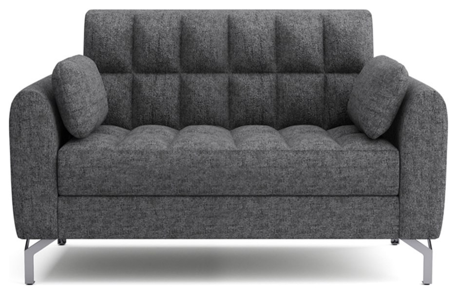 Furniture of America Hart Contemporary Chenille Tufted Loveseat in Dark Gray   Contemporary   Loveseats   by Homesquare  Houzz