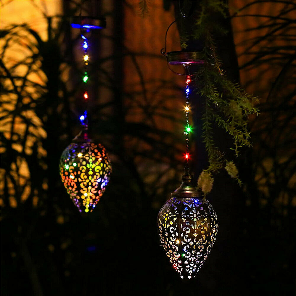 Hanging Solar Lights Solar Lantern LED Garden Lights Metal Lamp Waterproof for Outdoor，Home Decorative，Party，Festival，Christmas