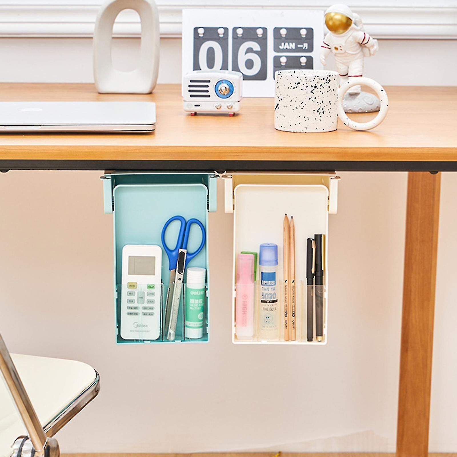 Under-desk Pull-out Wall-mounted Storage Box. 1 Piece， White