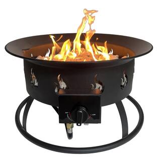 Hiland Round Portable Camp Fire Pit in Black AFP-CMP-RND