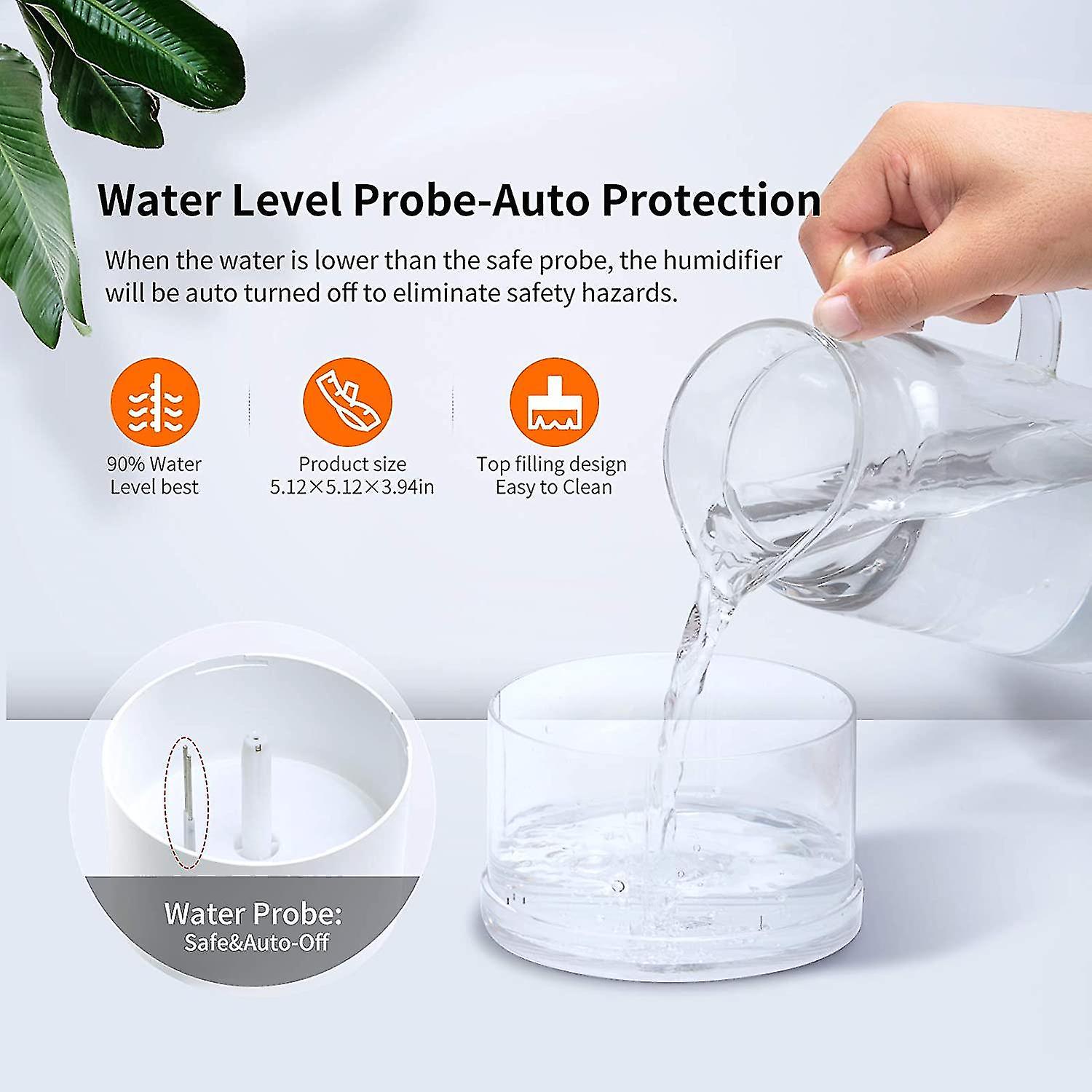 Humidifiers For Bedroom，cool Mist Humidifier，780ml Wireless Quiet Mini Humidifiers