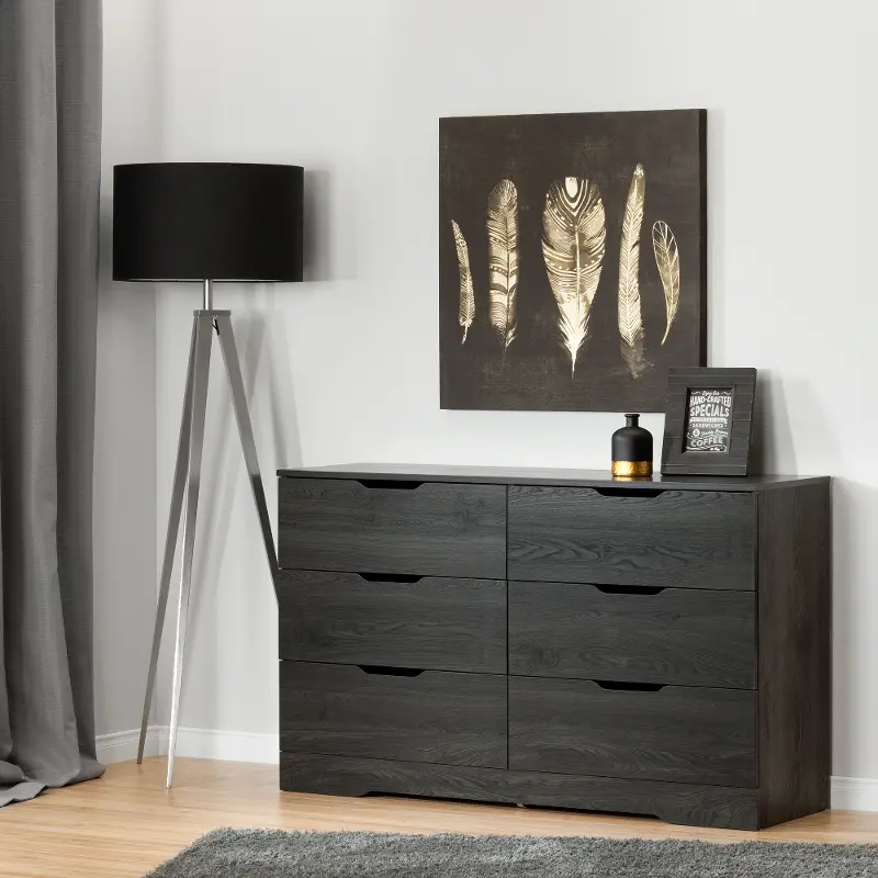 Holland Modern Farmhouse Gray Oak Dresser - South Shore