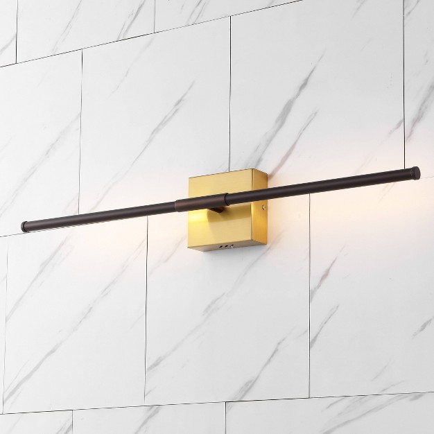 Makena Dimmable Integrated Led Modern Metal Wall Sconce Oil Rubbed Bronze brass Gold Jonathan Y