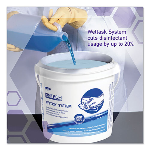 Kimberly-Clark Kimtechandtrade; Wipers for the WETTASK System | Quat Disinfectants and Sanitizers， 5.8 x 9， 250