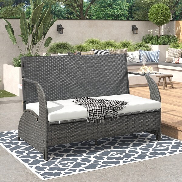 Roomfitters Versatile Outdoor Loveseat Converts to Four Seats and a Table，Durable Design，Ideal for Gardens，Lawns，Patio