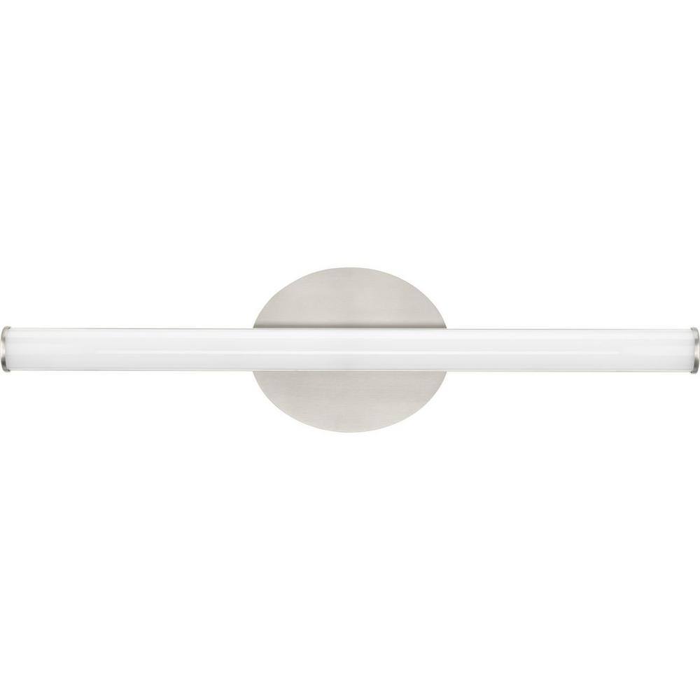 Progress Lighting Phase 3 Collection 24 in. Brushed Nickel Medium Modern 3CCT Integrated LED Linear Vanity 1-Light with Acrylic Diffuser P300411-009-CS