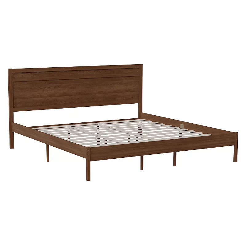 Emma and Oliver Allanza Classic Wooden Platform Bed with Headboard