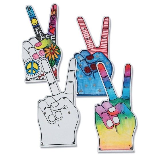 S S Worldwide Peace Sign Foam Hand