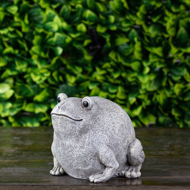 Frog Figurine Outdoor Garden Statue White brown