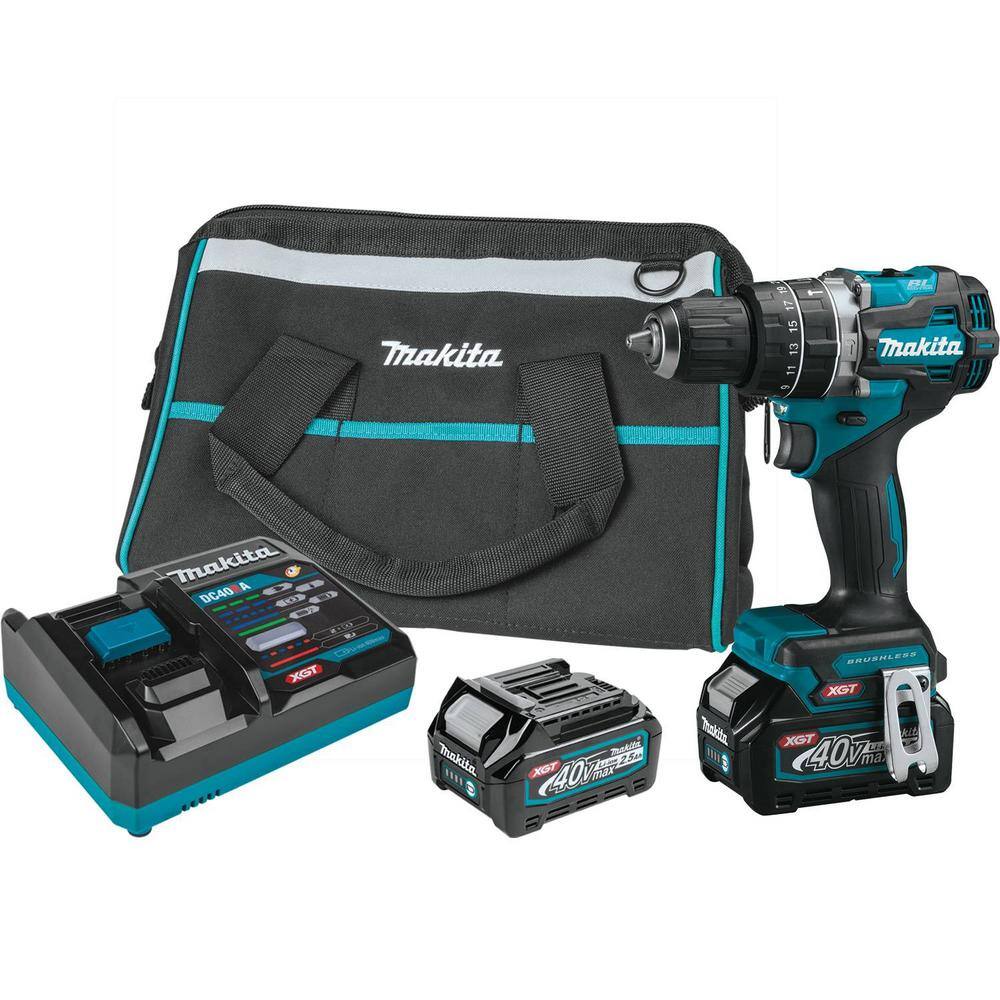 Makita 40V Max XGT Compact Brushless Cordless Compact 12 in. Hammer Driver-Drill Kit (2.5Ah) GPH02D