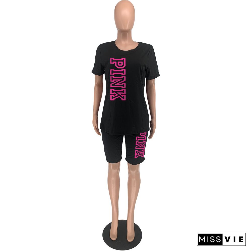 PINK Casual T Shirts and Shorts Summer Outfits