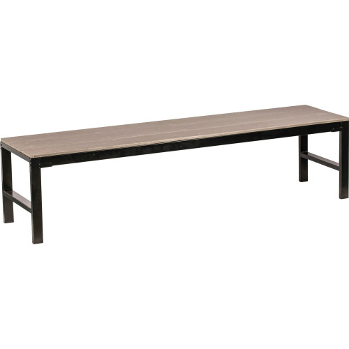 Lorell Charcoal Faux Wood Outdoor Bench (42689)