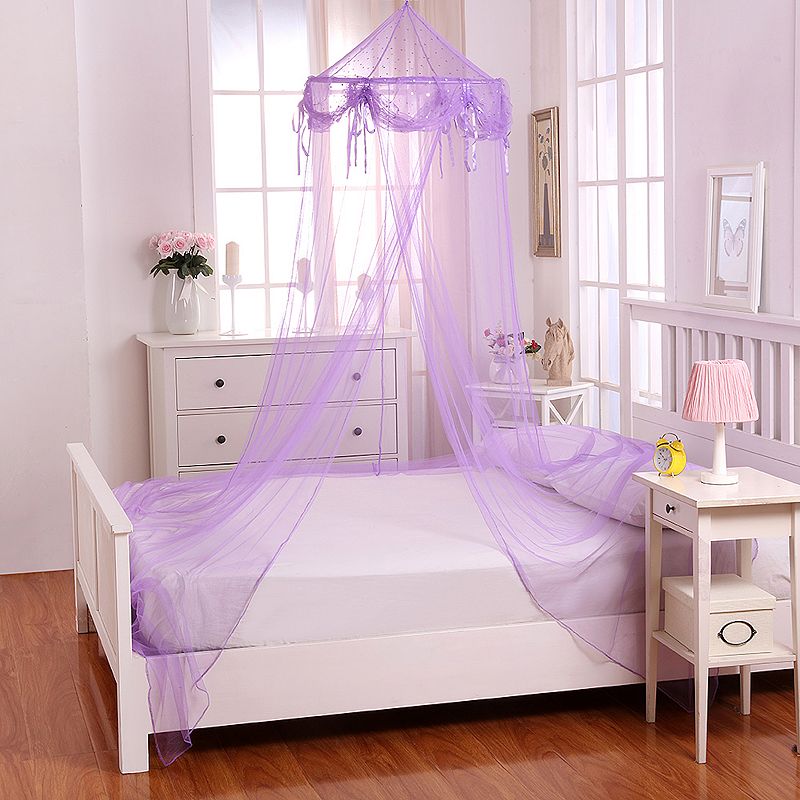 Casablanca Kids Buttons and Bows Sheer Collapsible Hoop Bed Canopy