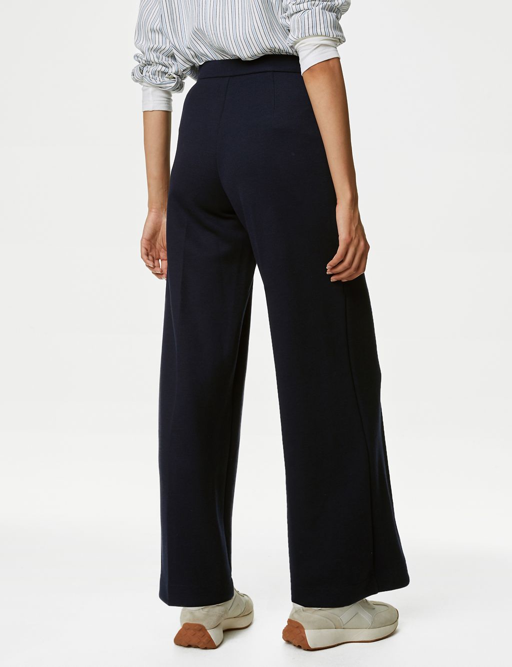 Jersey Elasticated Waist Wide Leg Trousers