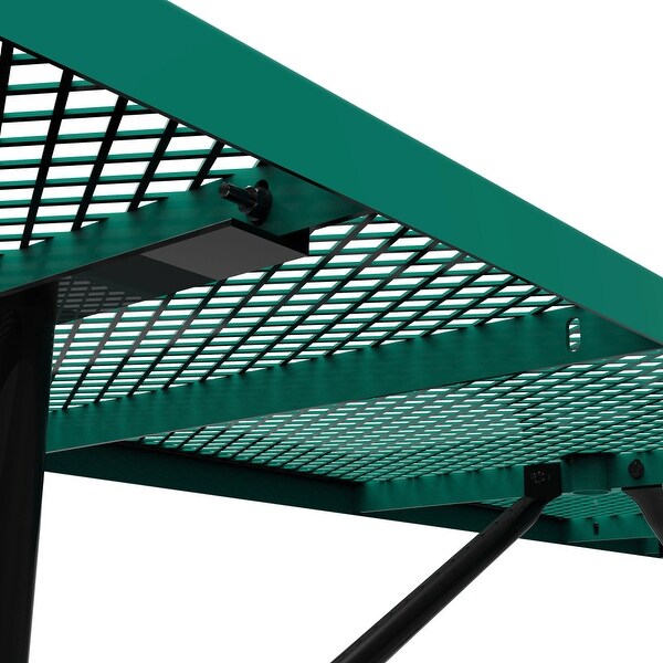 Commercial Grade Expanded Mesh Metal Outdoor Picnic Table with Anchors