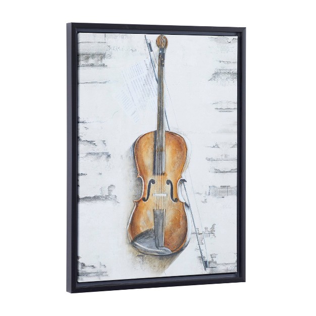 Traditional Polystone Violin Framed Wall Art Dark Brown Olivia amp May